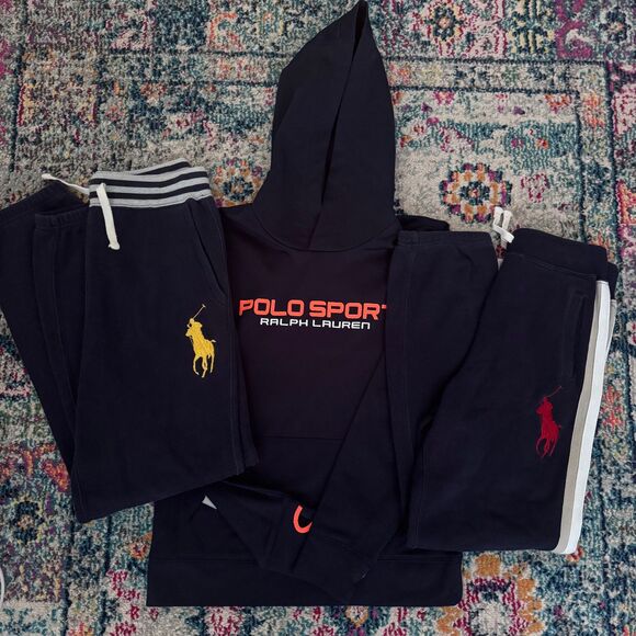 Polo Ralph Lauren Big Pony Sweatpants and Polo Sport Hoodie Bundle of 3 Boys‎ M - Picture 1 of 16